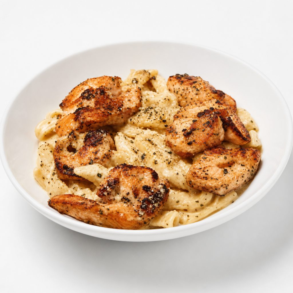 Salmon Alfredo.
